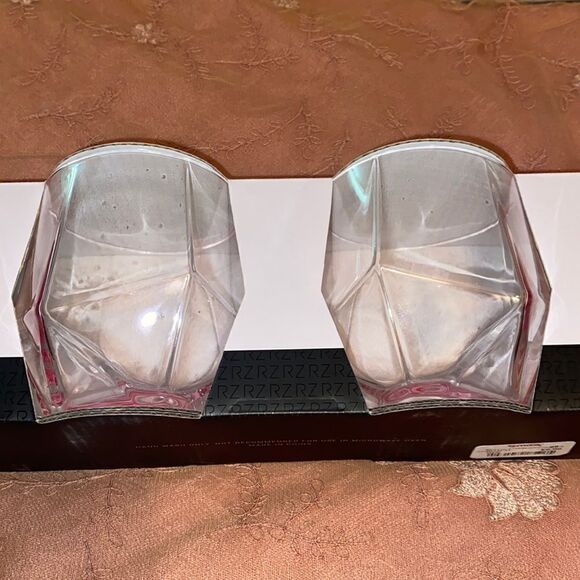 NWT! Rachel Zoe Pink Faceted Wine Gl… - Picture 6 of 9